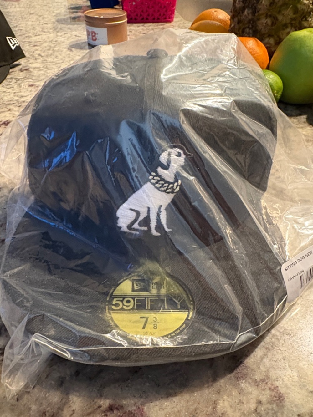 Victor Victor Fitted New Era Black with White Sitting Dog Logo